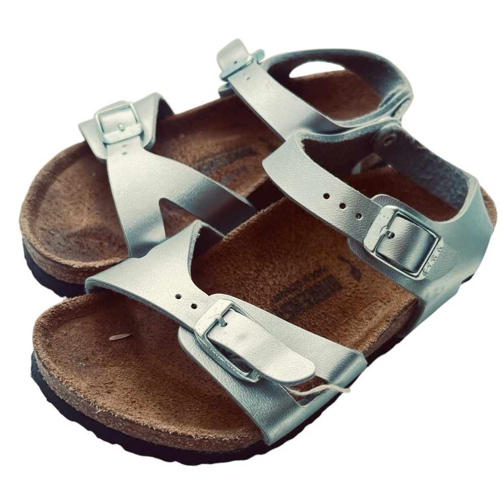 Birkenstock Kids silver strap Sandals 28 10